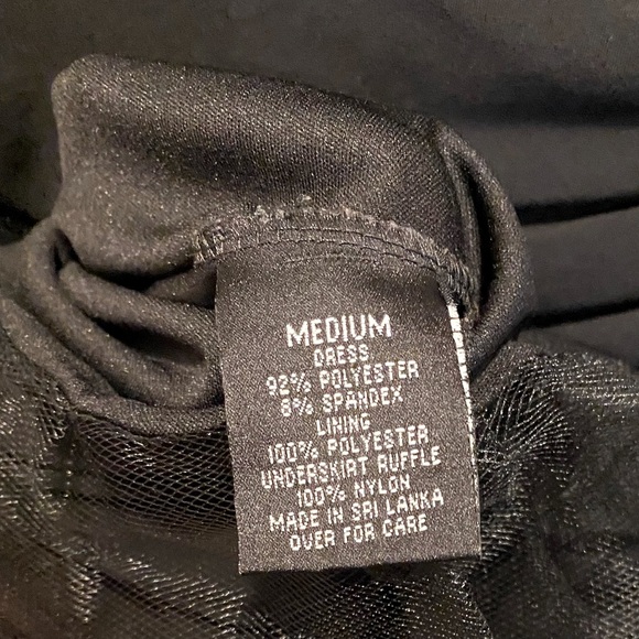 IZ Byer LBD Black Ruched Cocktail Dress Tulle Flounce Underskirt Medium - Picture 4 of 4